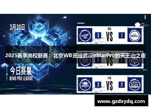 2025赛季高校联赛：北京WB迎战武汉eStarPro的天王山之夜